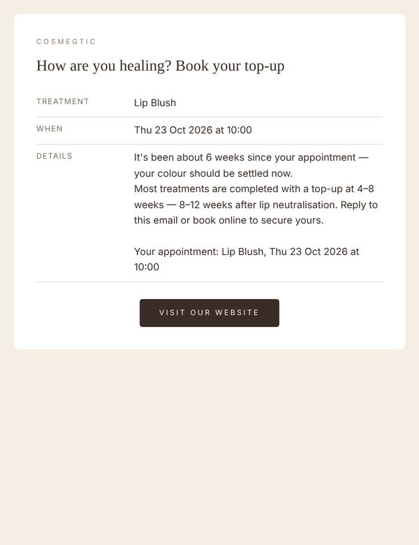 Top-up prompt email