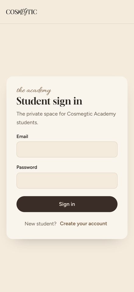 Cosmegtic — Student portal